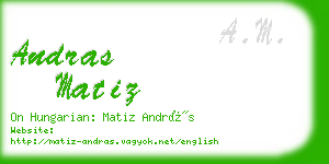 andras matiz business card